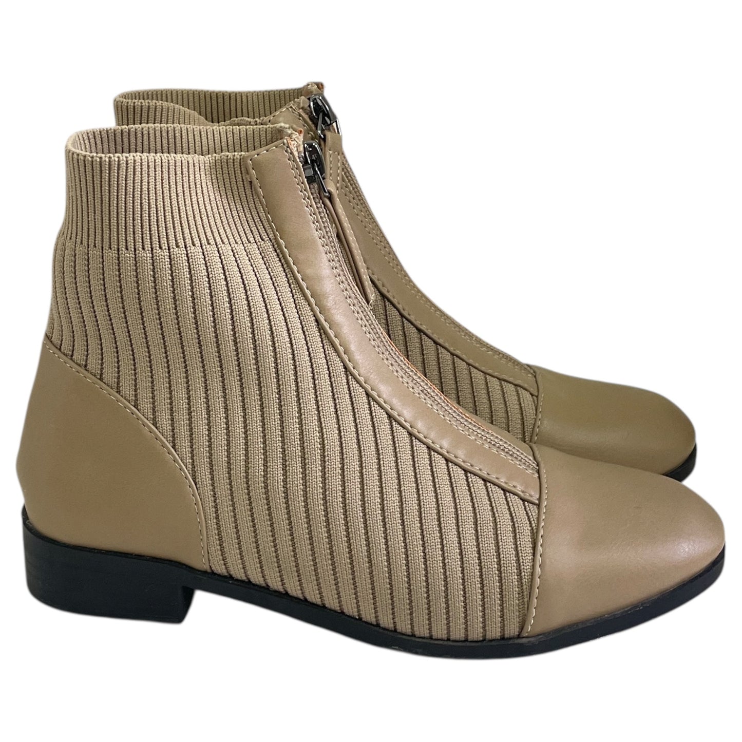 Boots Ankle Flats By Jcp In Taupe, Size:6