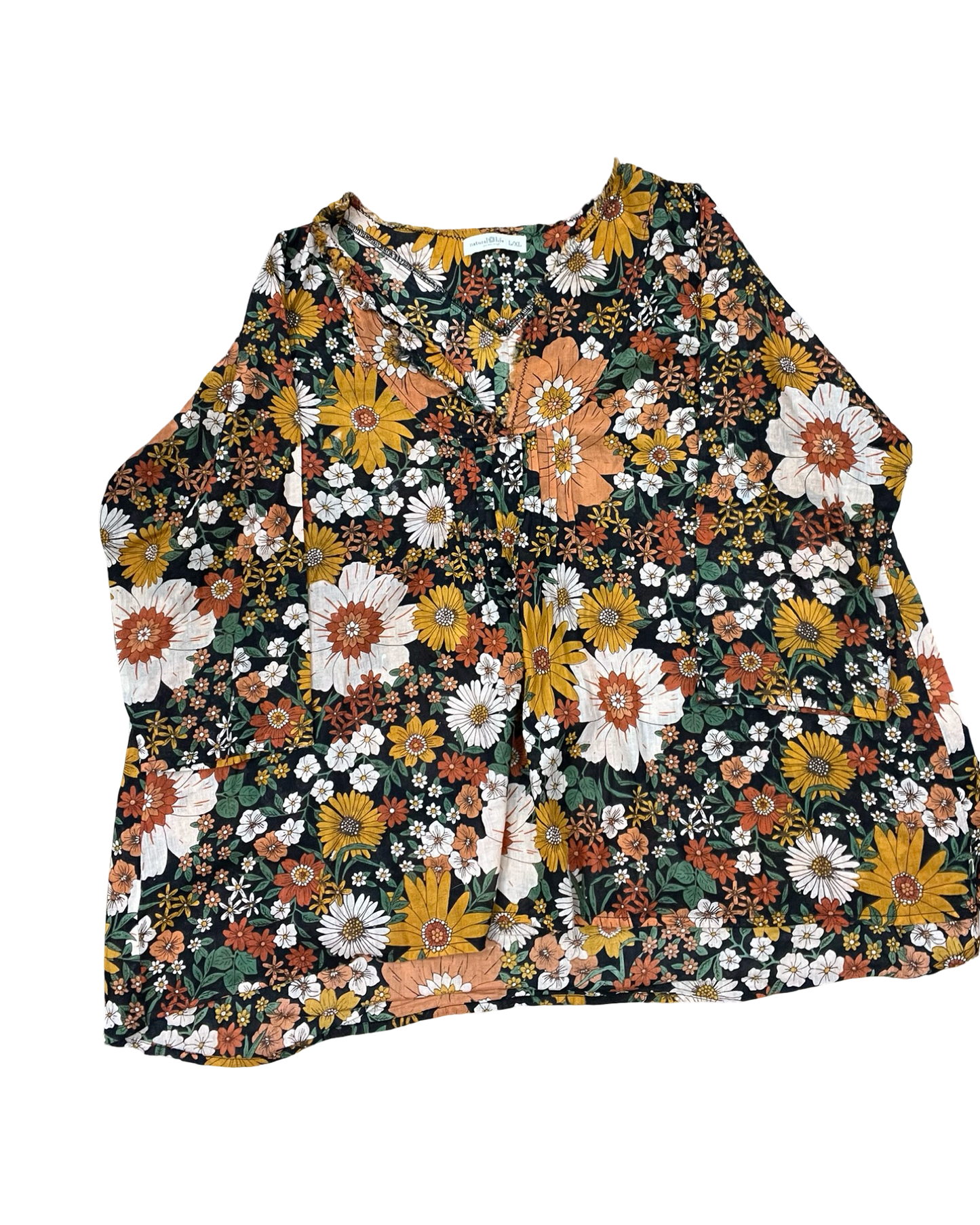 Top Ls By Natural Life In Floral Print, Size:Xl
