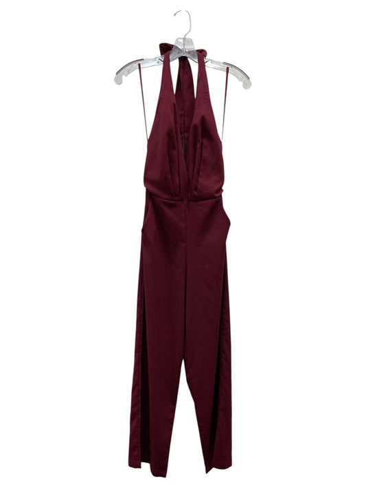 Jumpsuit By Lulus In Maroon, Size:Xs