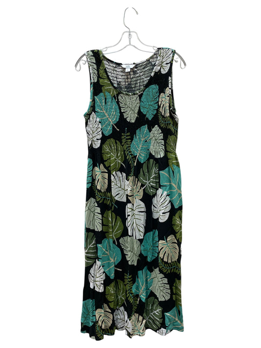 Dress Casual Maxi By Croft And Barrow In Black & Green, Size:L