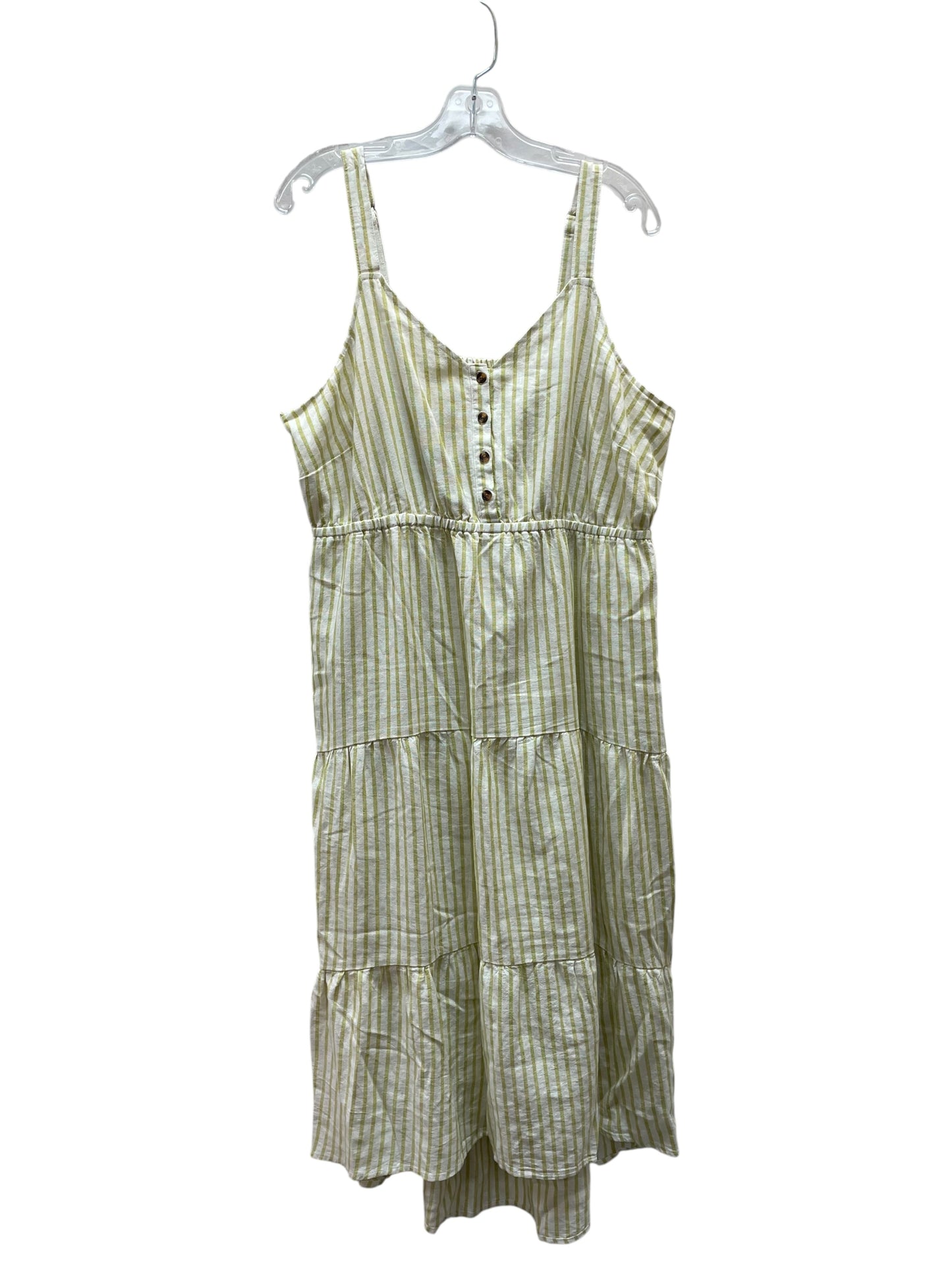 Dress Casual Maxi By Sonoma In Green & White, Size:Xl