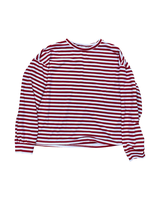 Top Ls By Clothes Mentor In Red & White, Size:Xl