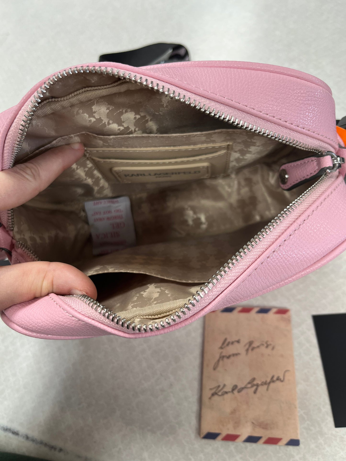 Crossbody Designer By Karl Lagerfeld In Pink, Size:Medium