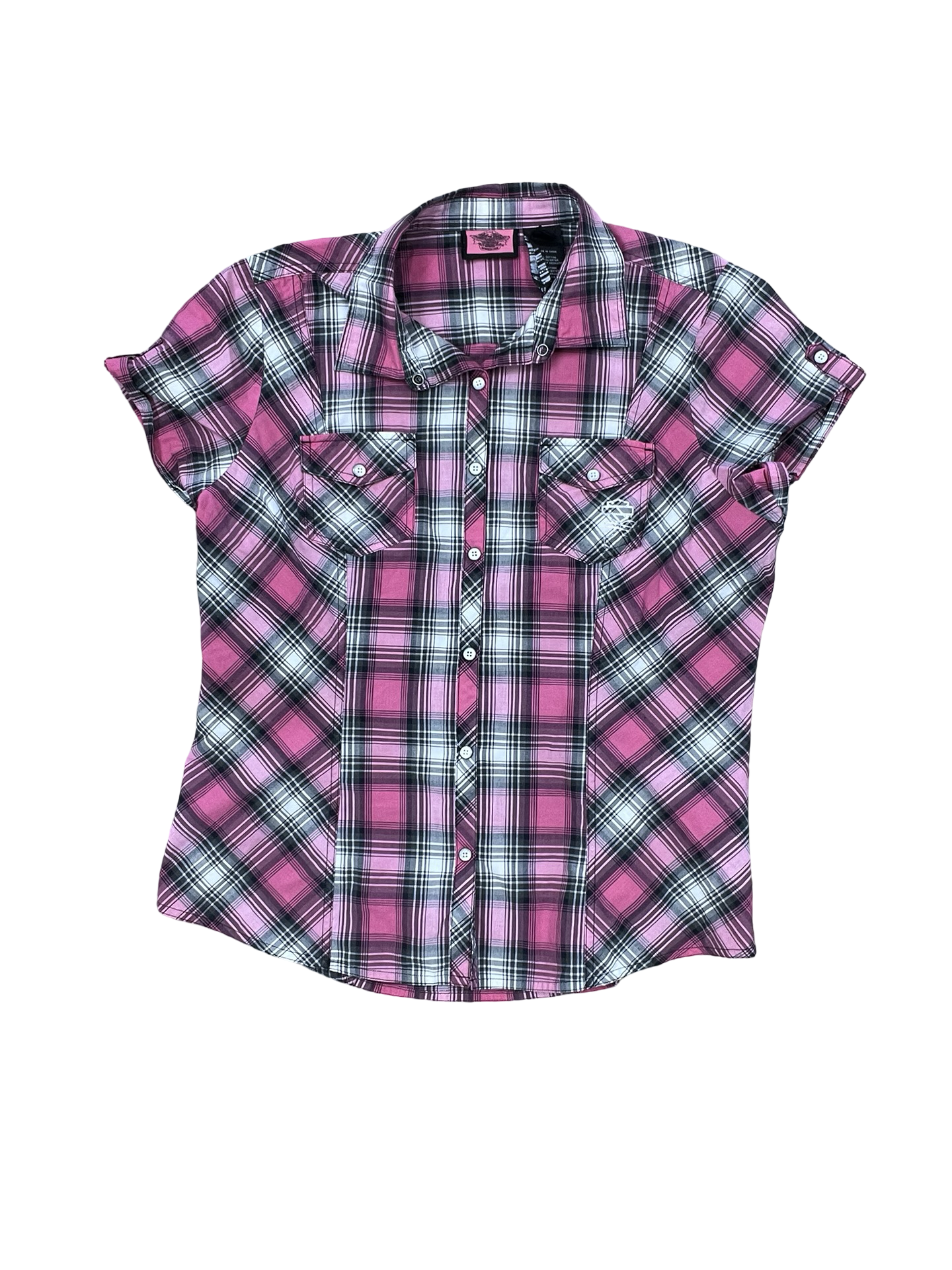 Blouse Ss By Harley Davidson In Pink, Size:L