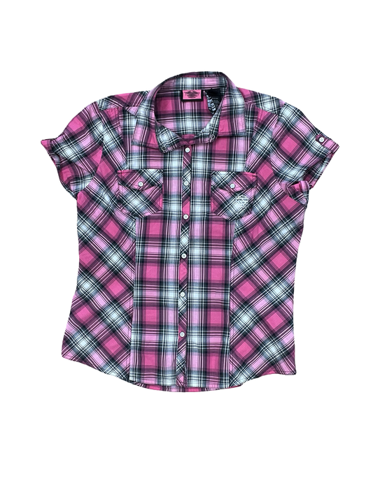 Blouse Ss By Harley Davidson In Pink, Size:L