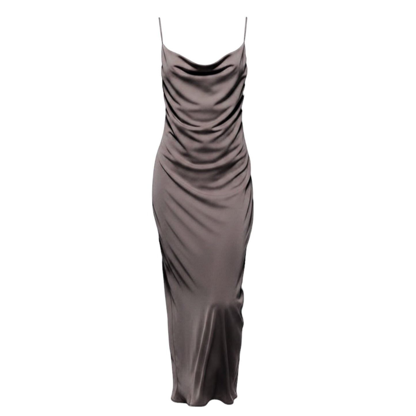 Flowing Strappy Midi Slip Dress By Zara In Taupe, Size: L