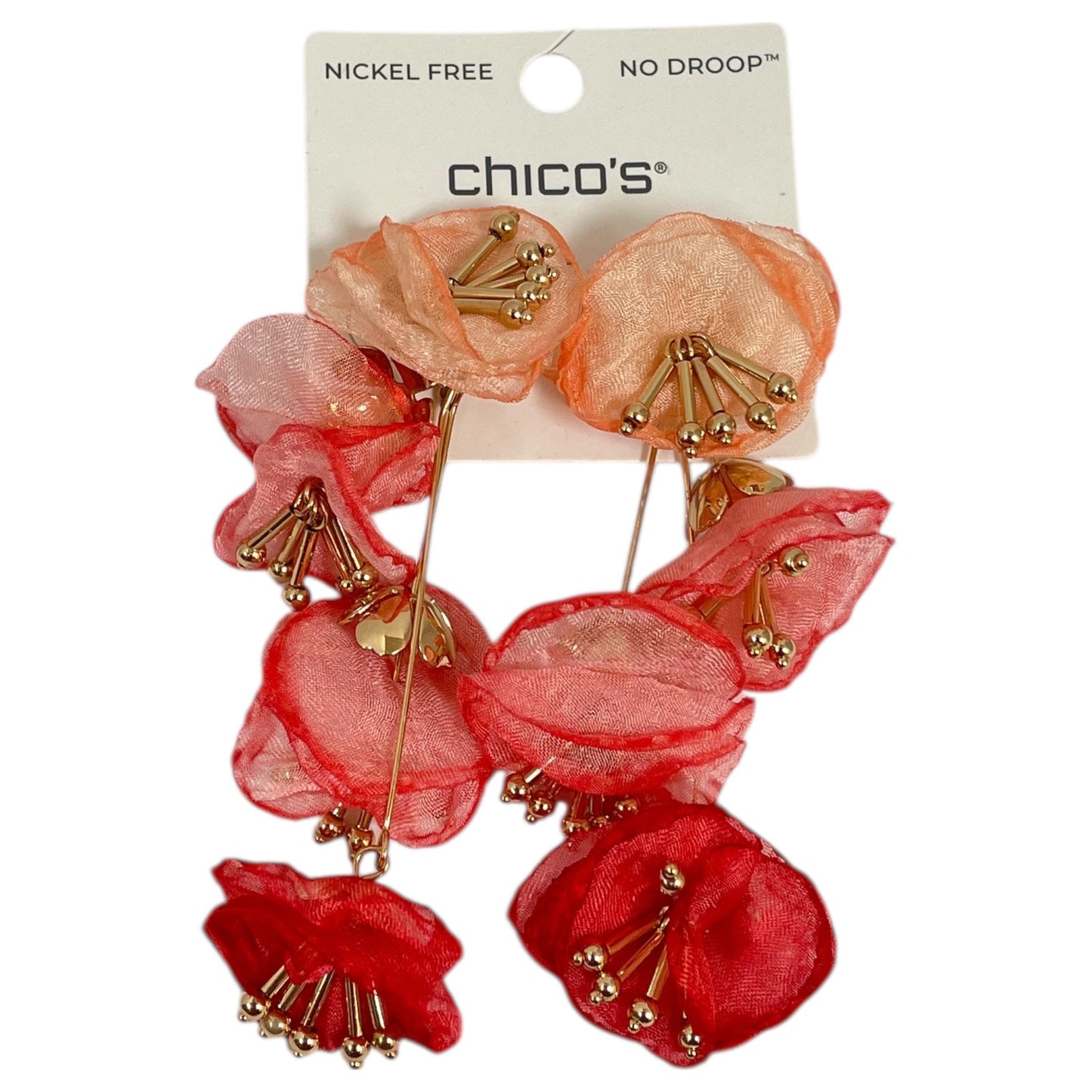 Earrings Dangle/Drop By Chicos In Coral