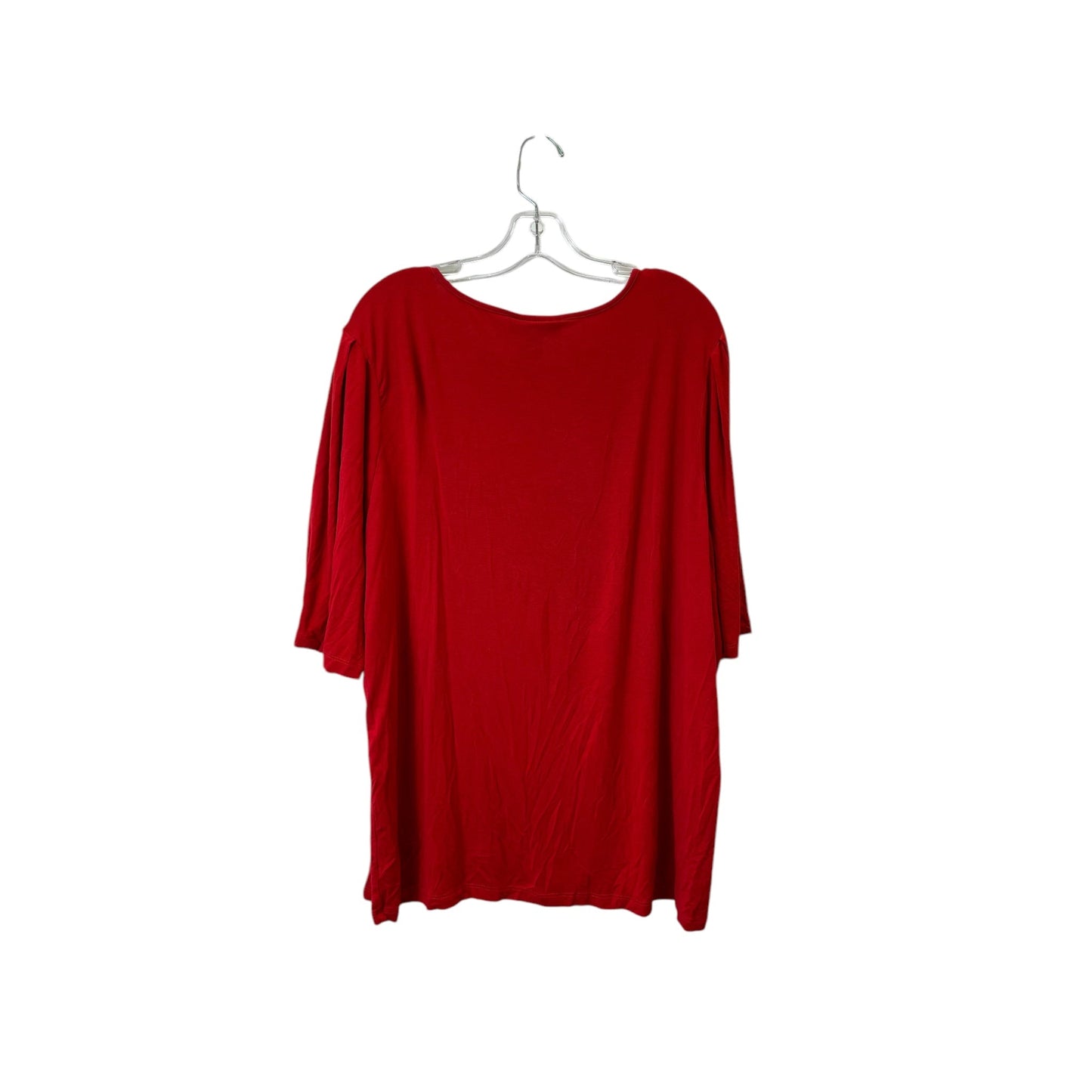 Top Sleeveless Basic By Ashley Stewart In Red, Size:2X