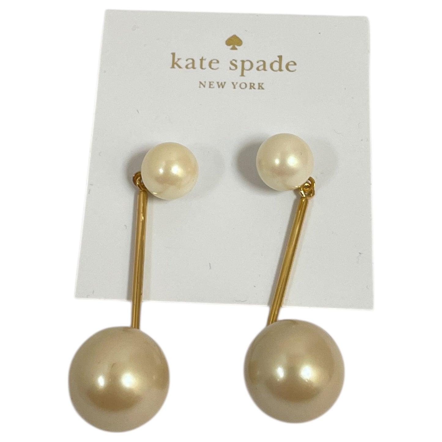 Earrings Designer By Kate Spade In Gold & White
