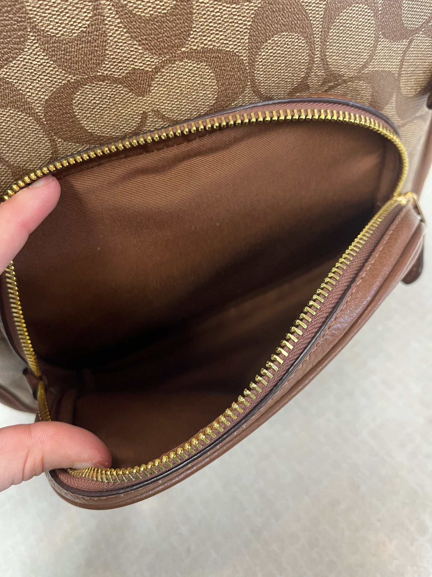 Backpack Designer By Coach In Tan, Size:Medium