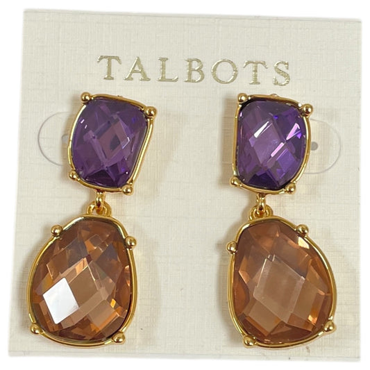 Earrings Dangle/Drop By Talbots In Purple & Tan