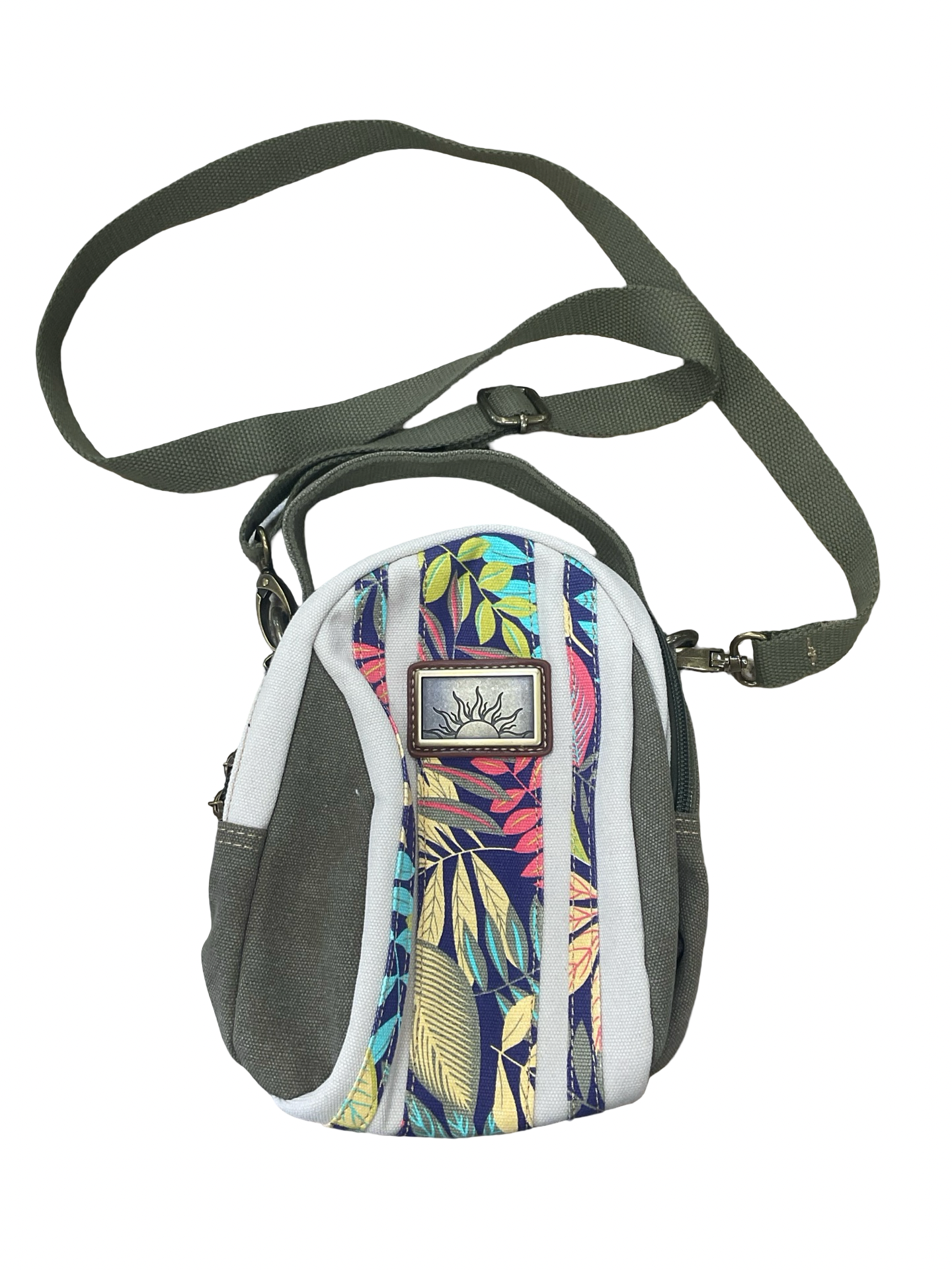 Crossbody By Clothes Mentor In Cream & Green, Size:Small