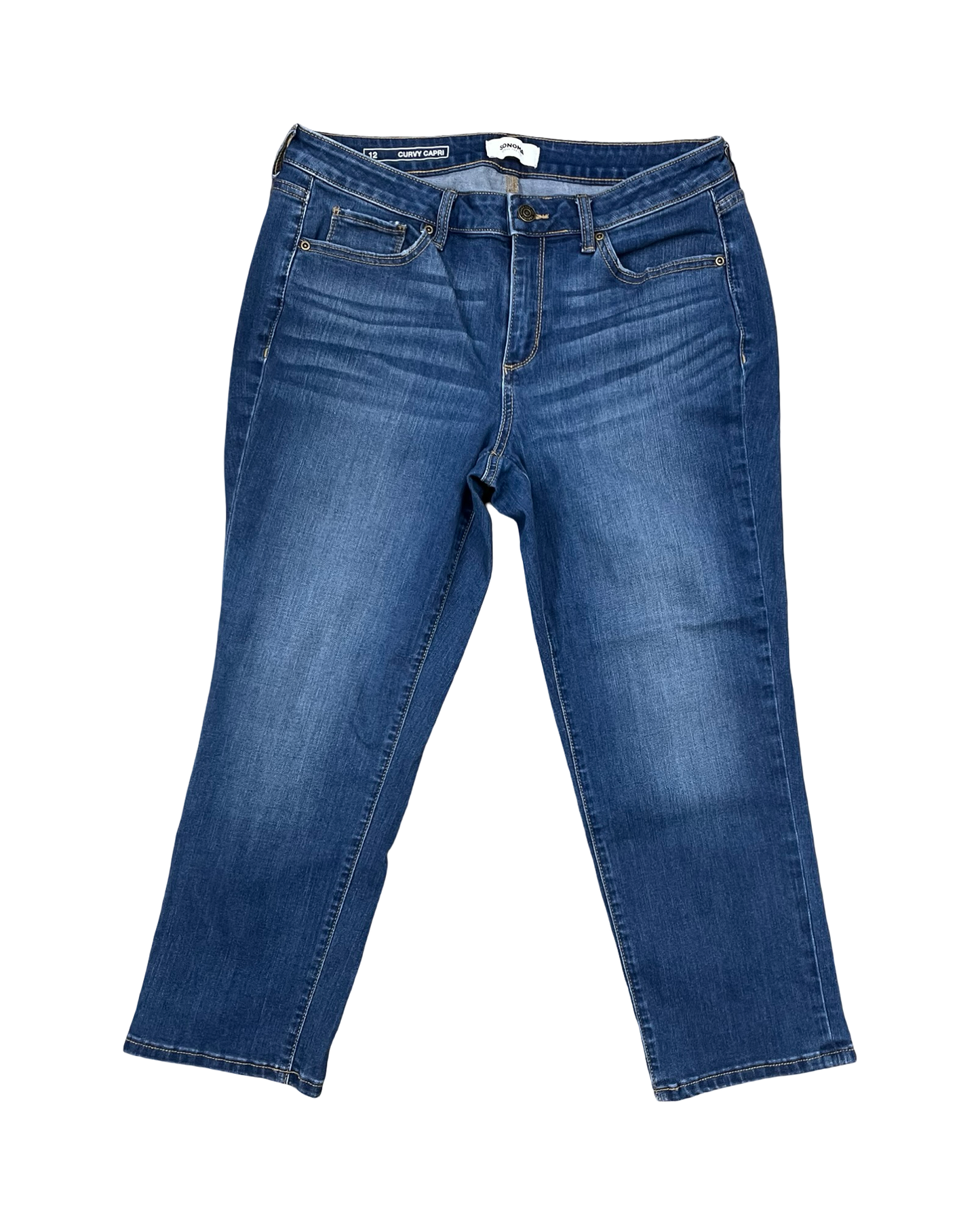 Jeans Cropped By Sonoma In Blue Denim, Size:12