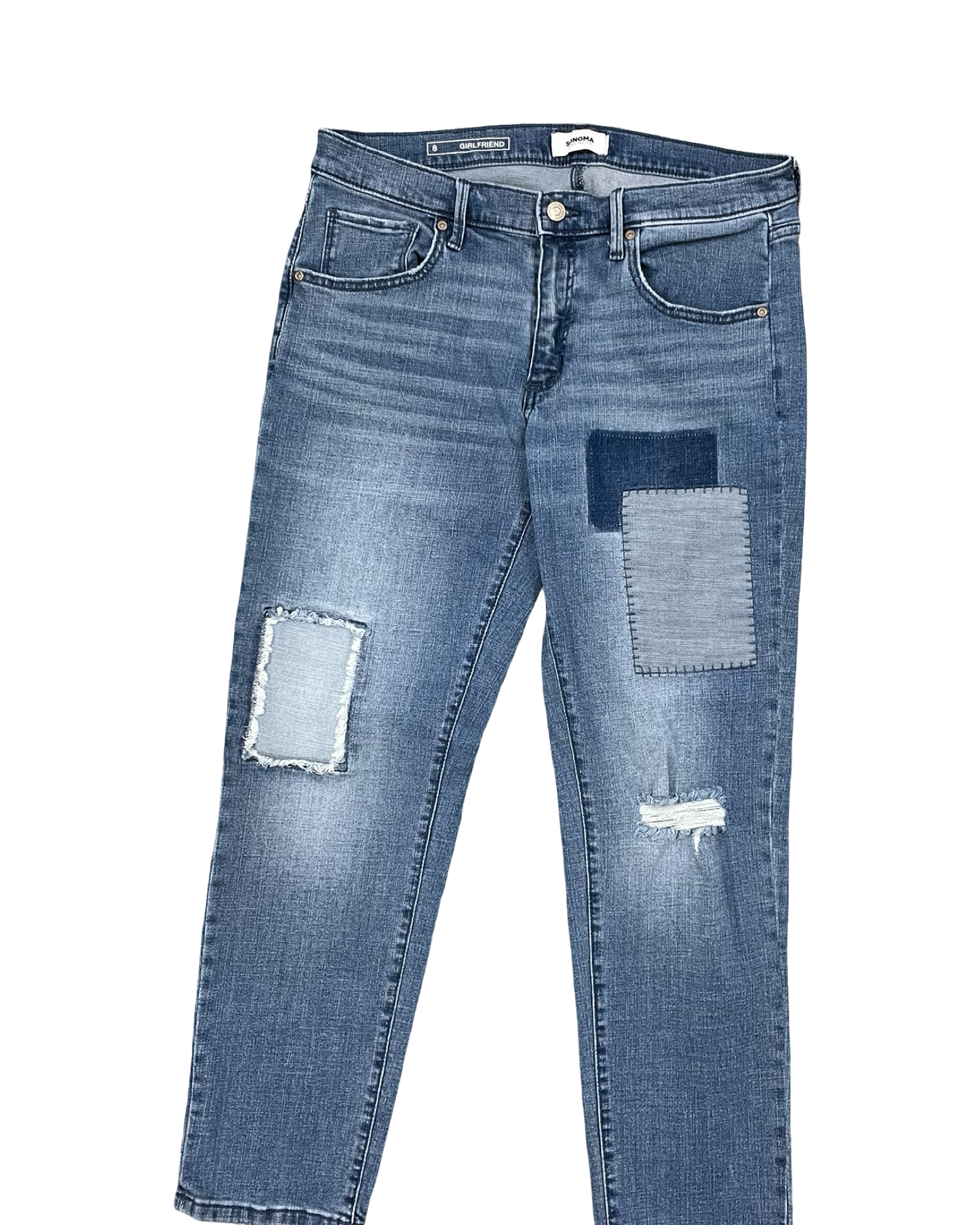 Jeans Straight By Sonoma In Blue Denim, Size:8