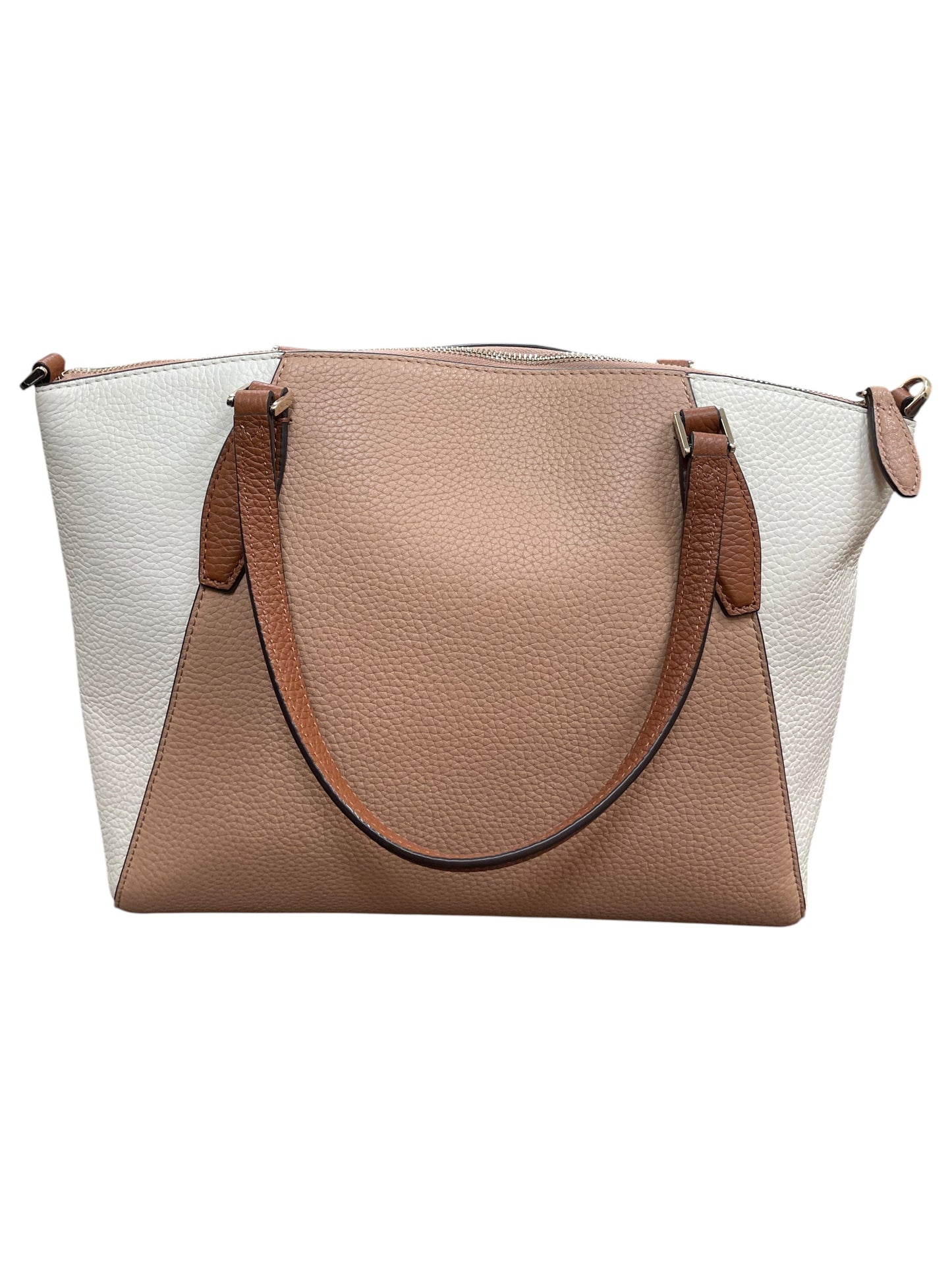 Handbag Designer By Kate Spade In Brown & Cream, Size:Medium