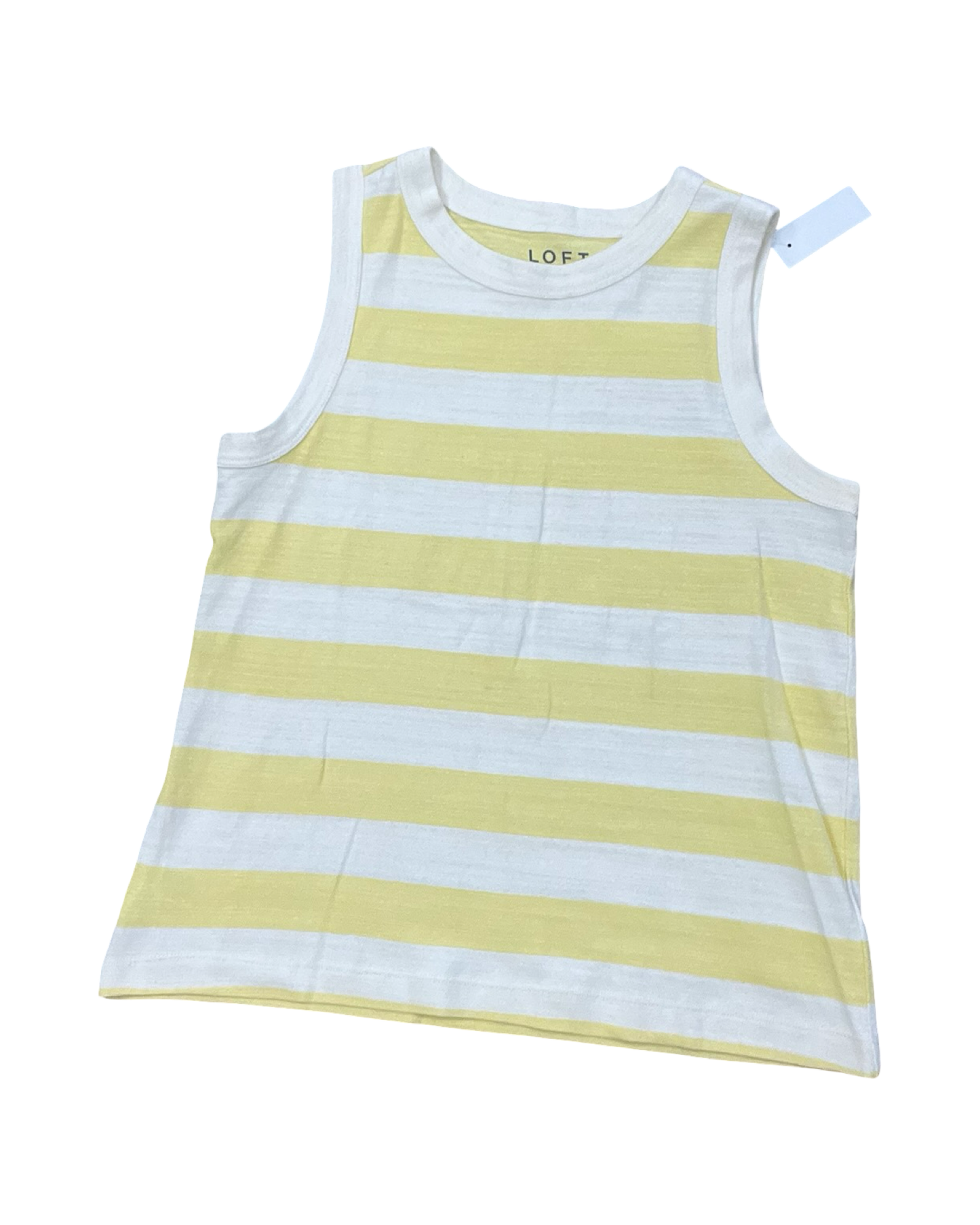 Top Sleeveless By Loft In White & Yellow, Size:M