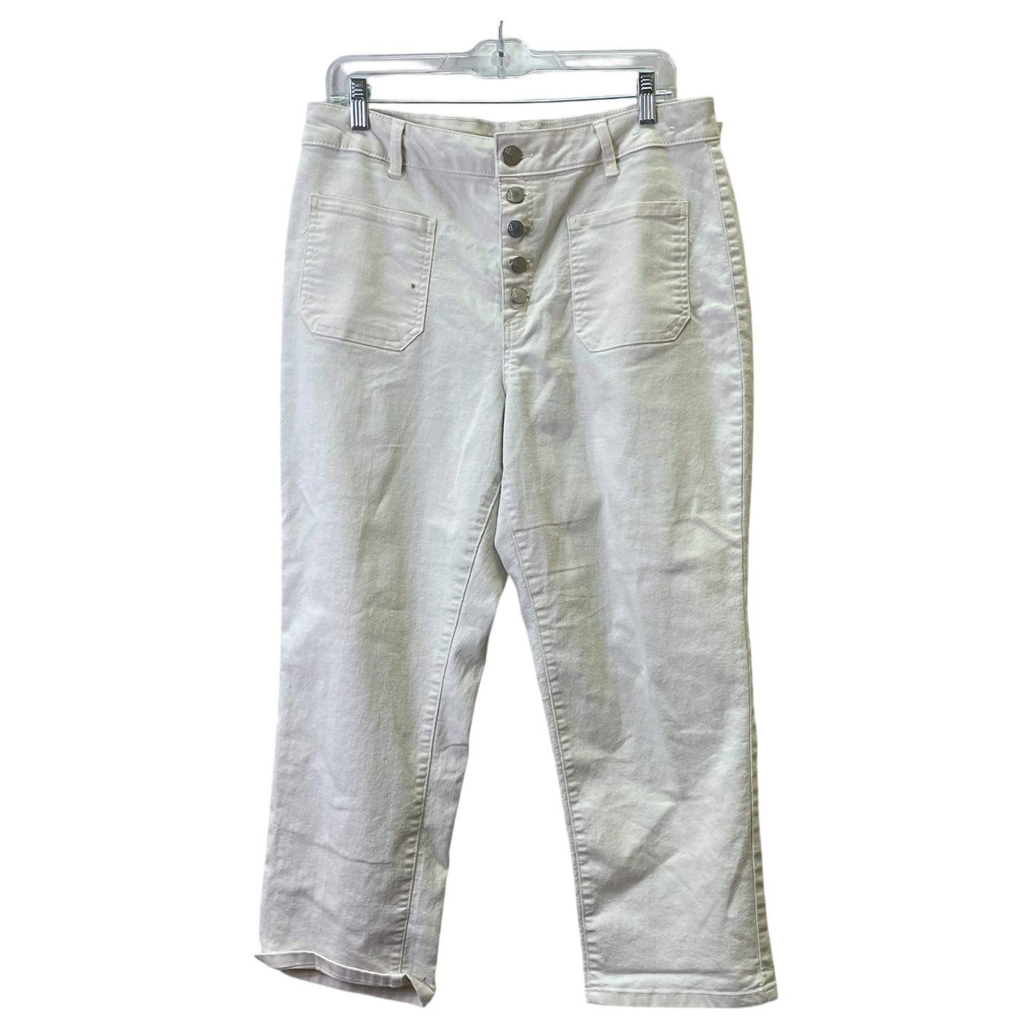 Jeans Straight By D Jeans In Cream Denim, Size:14