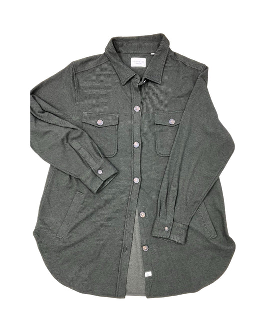 Jacket Shirt By Clothes Mentor In Green, Size:1X