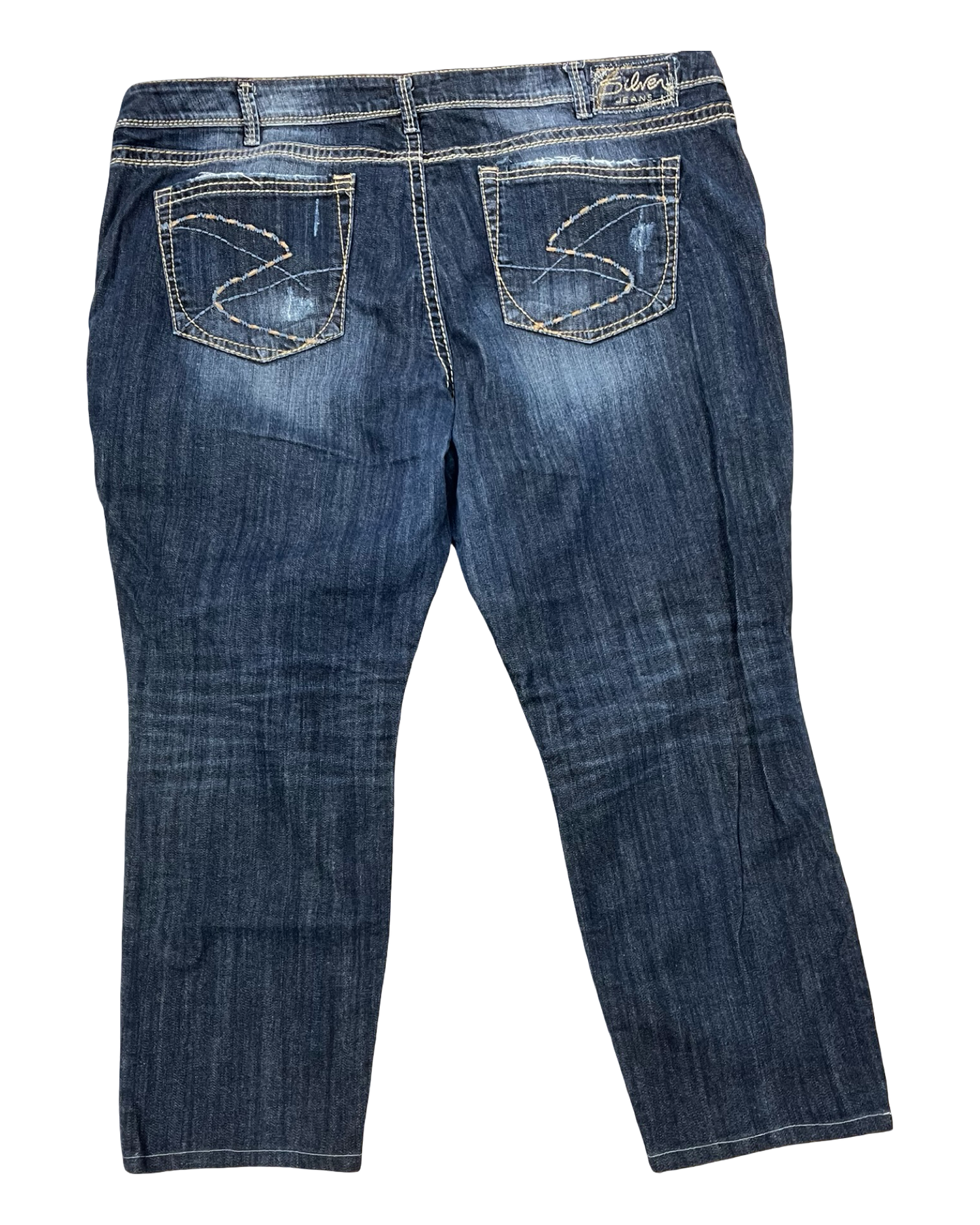 Jeans Cropped By Silver In Blue Denim, Size:24