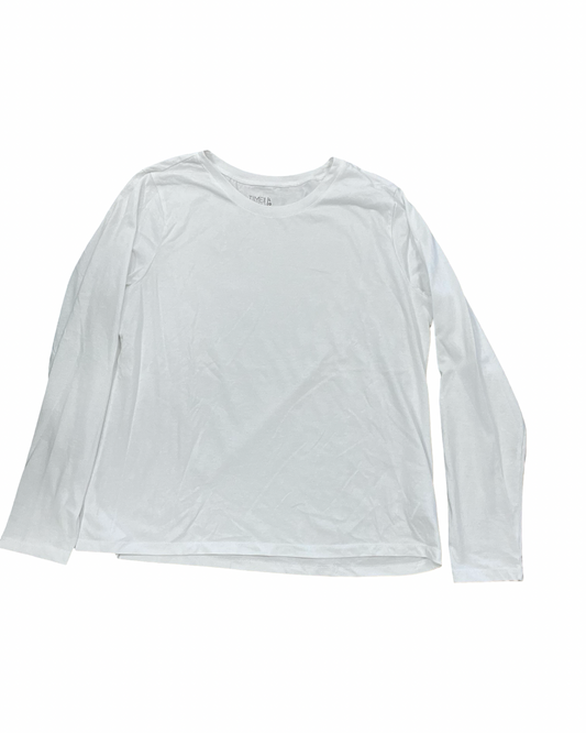 Top Ls Basic By Time And Tru In White, Size:L