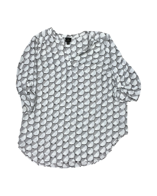 Top Ss By Worthington In Black & White, Size:2X