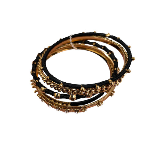 Bracelet Set By Cme In Black & Gold, Size:05 Piece Set