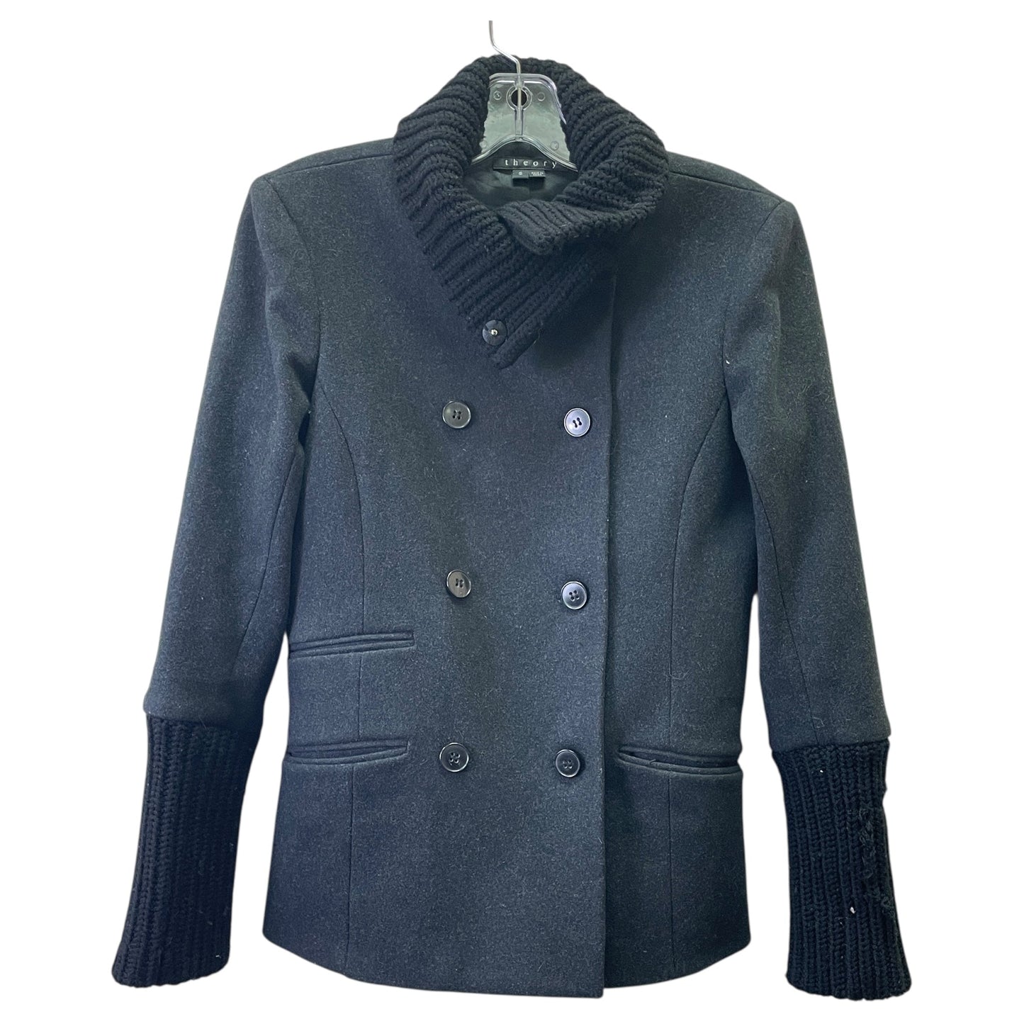 Coat Wool By Theory In Grey, Size:S