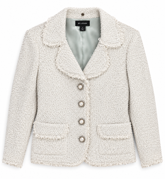 Blazer Designer By St. John In White, Size: 12