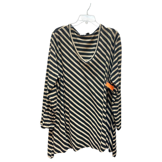Top Ls By Jones New York In Black & Cream, Size:3X