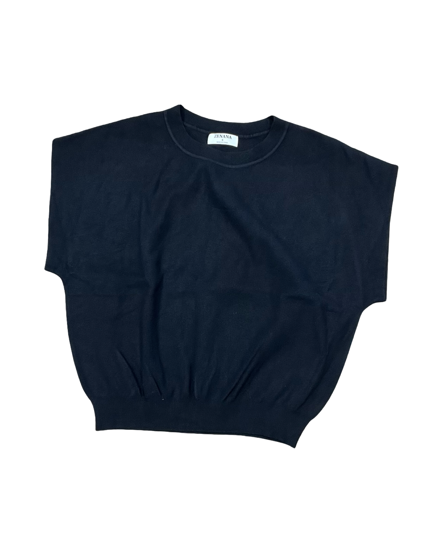 Sweater Ss By Zenana In Black, Size:S