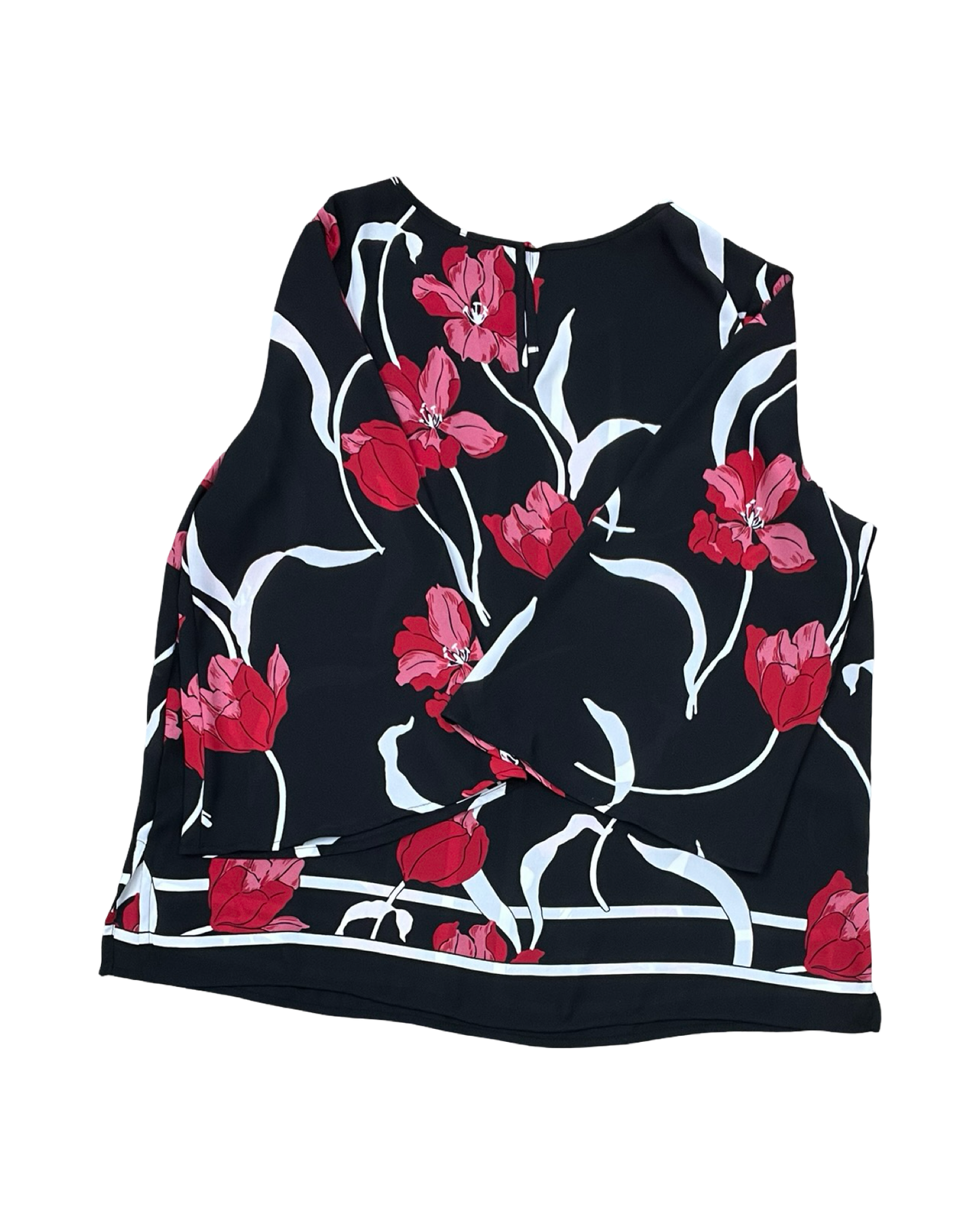 Top 3/4 Sleeve By Liz Claiborne In Black & Red, Size:M