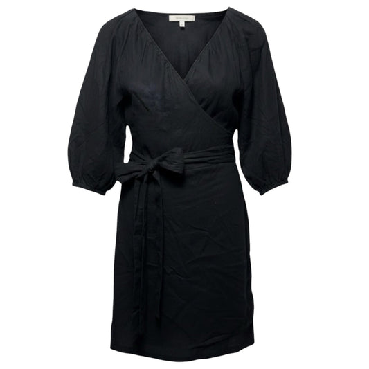 Linen Blend Wrap Dress By Banana Republic In Black, Size: L