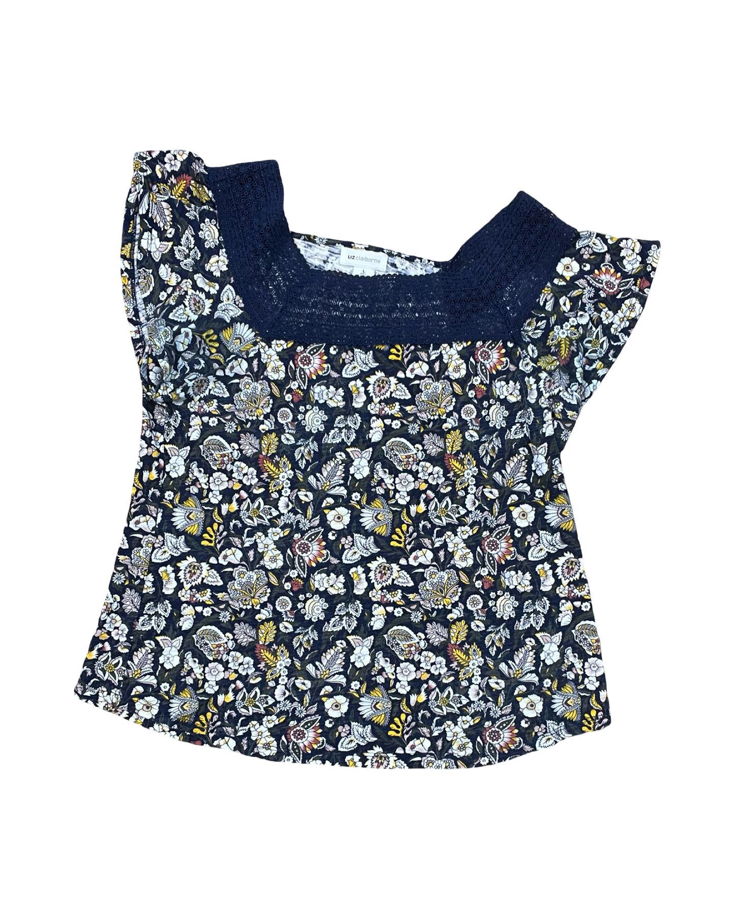 Top Ss By Liz Claiborne In Navy, Size:L