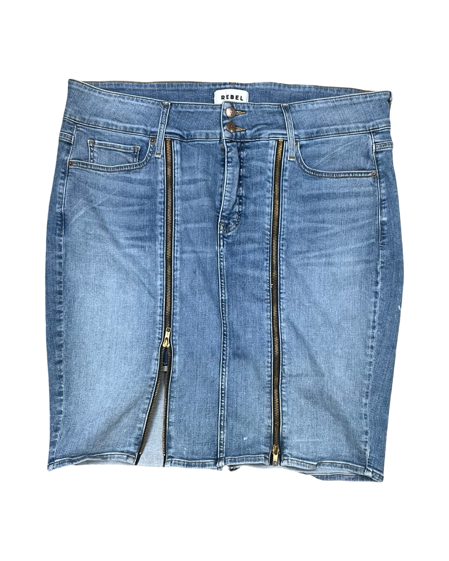 Skirt Midi By Rebel In Blue Denim, Size:18