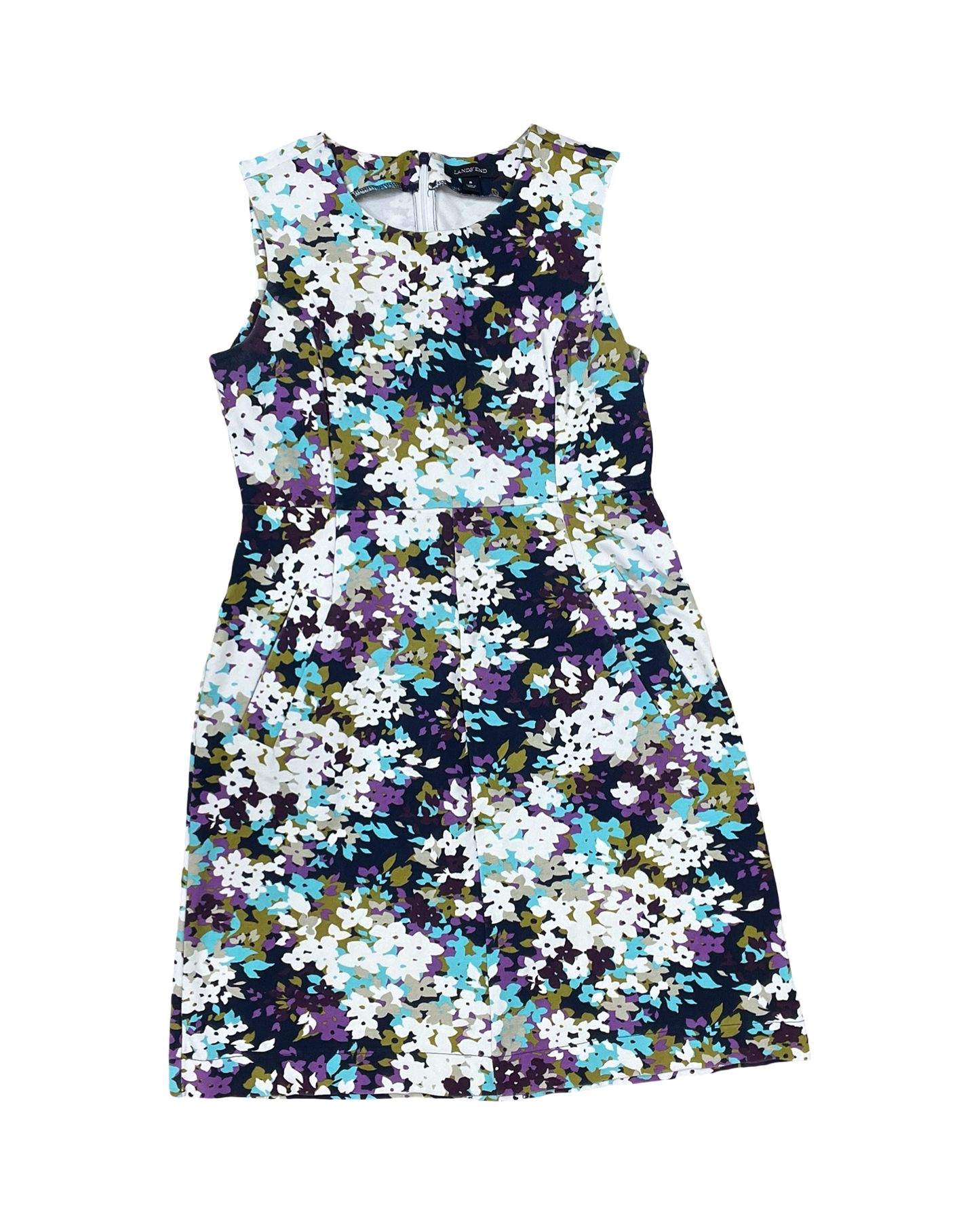 Dress Casual Midi By Lands End In Floral Print, Size:8