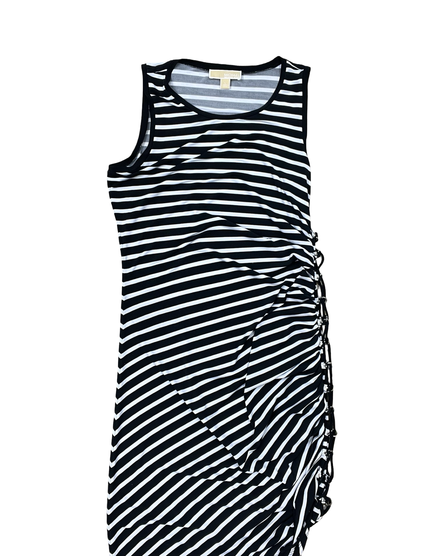 Dress Casual Midi By Michael By Michael Kors In Black & White, Size:L