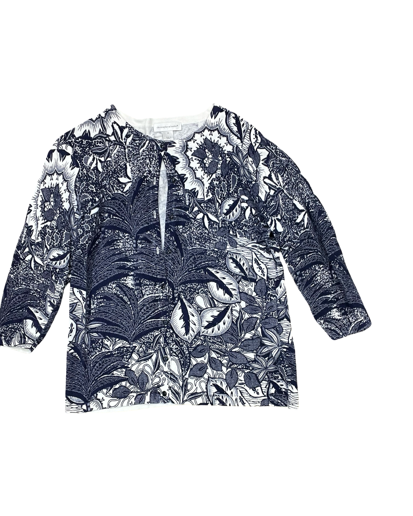 Cardigan By Christopher And Banks In Blue, Size:M