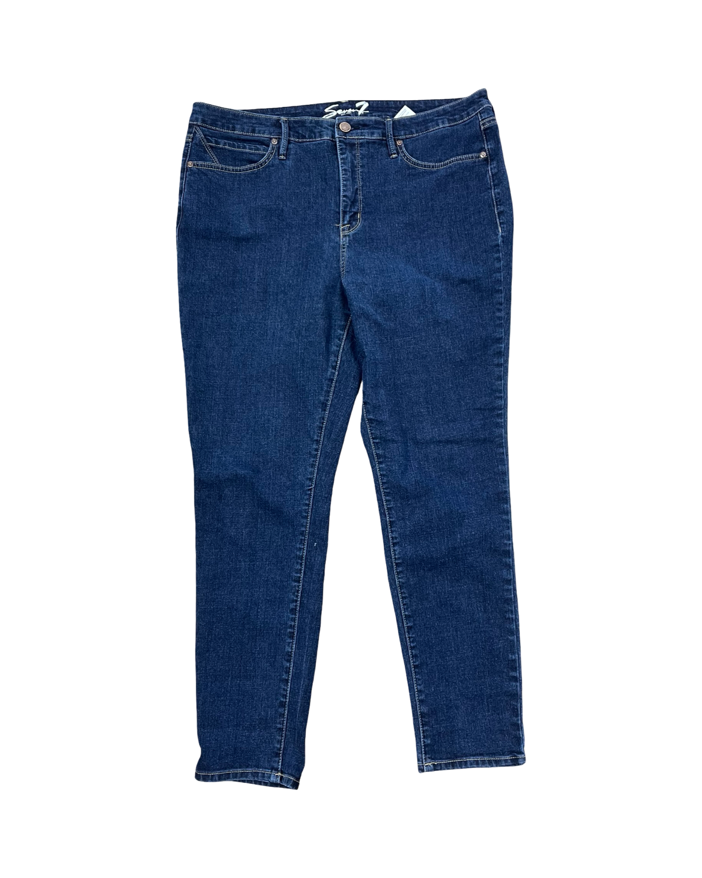 Jeans Skinny By Seven 7 In Blue Denim, Size:16