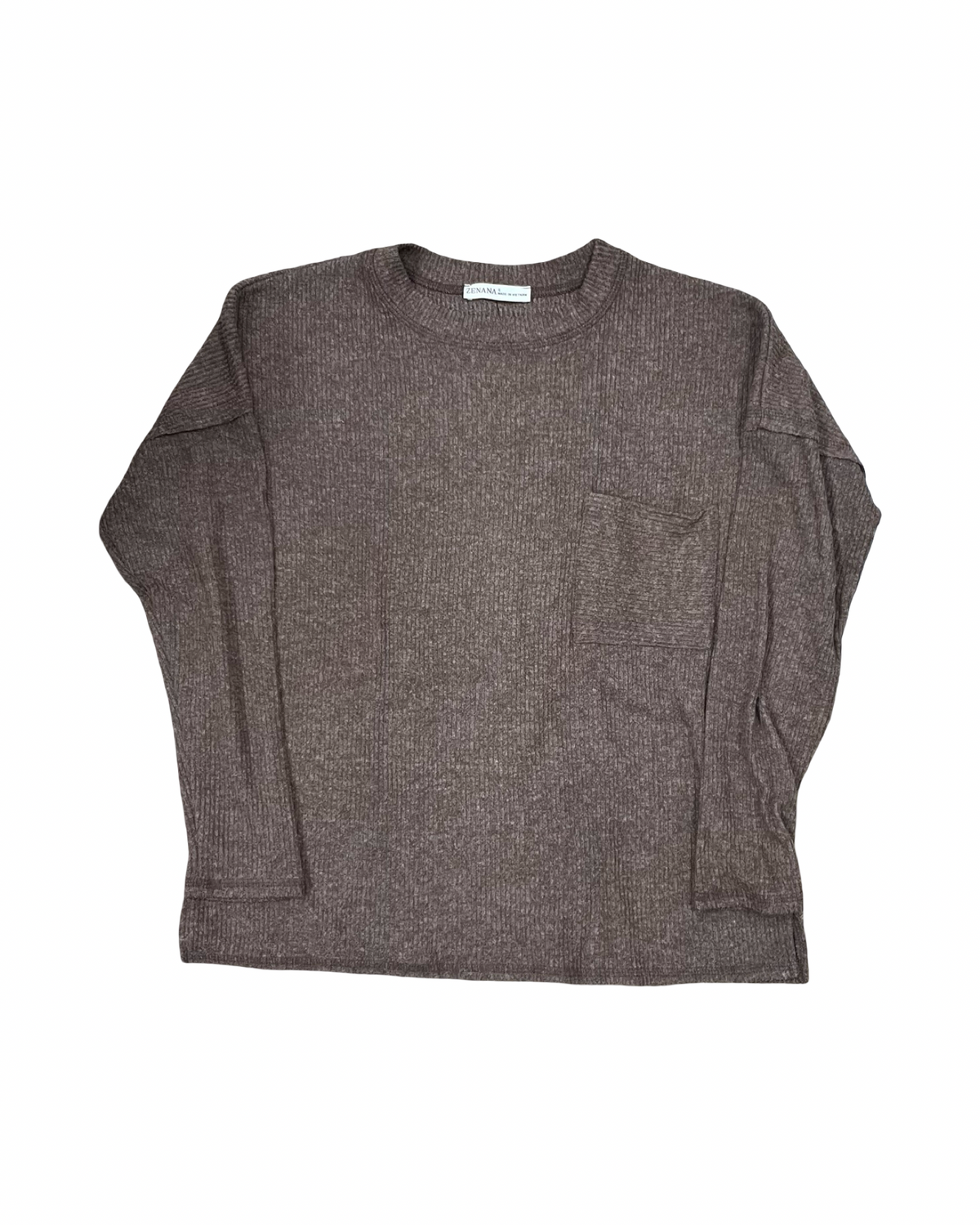 Top Ls By Zenana In Brown, Size:S