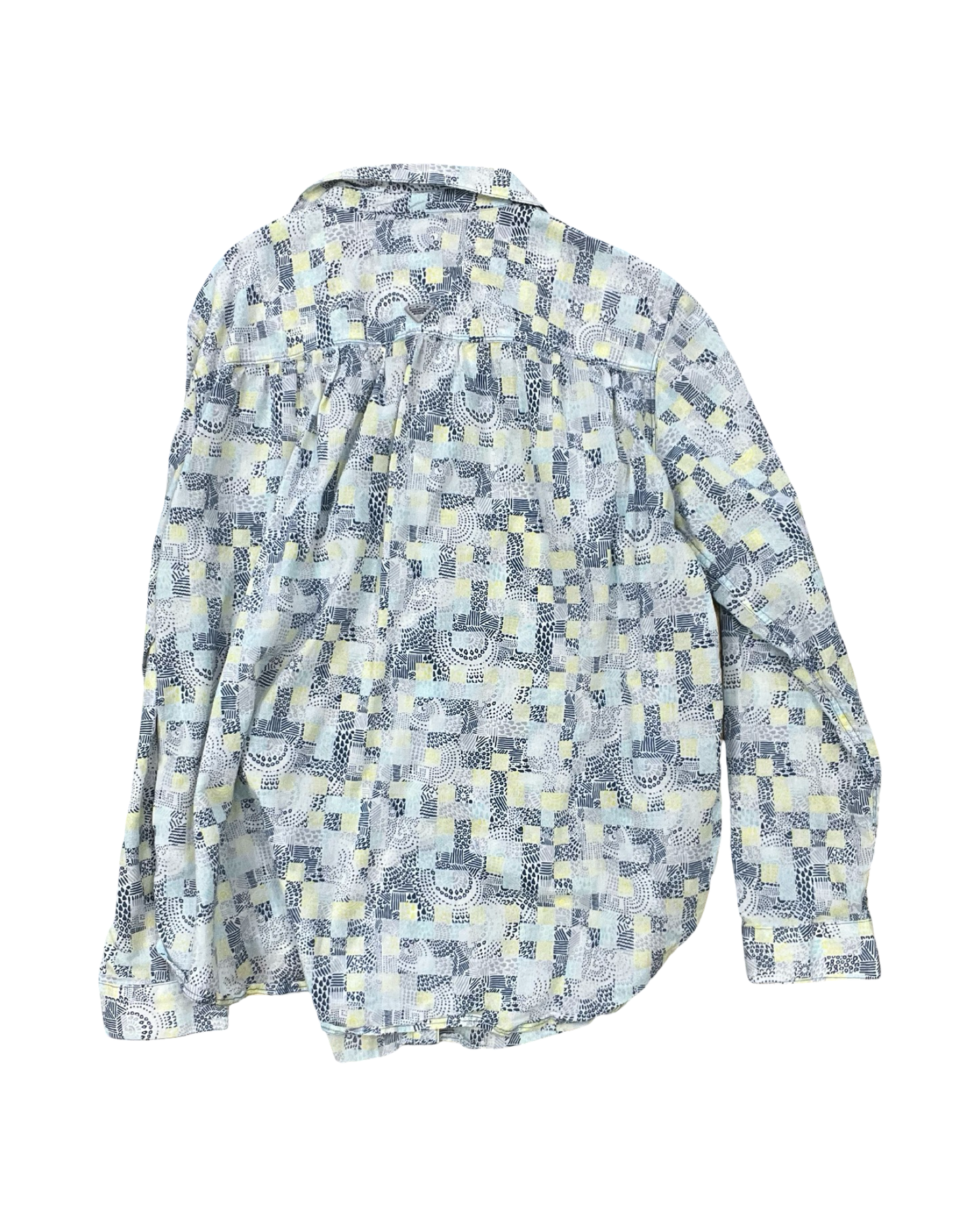 Blouse Ls By Columbia In Blue & Yellow, Size:L