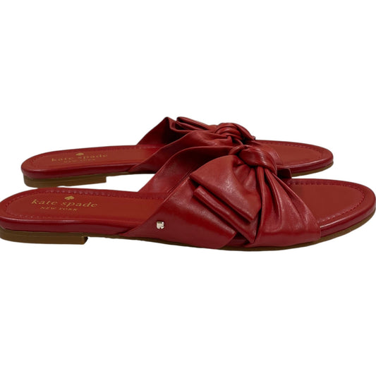 Sandals Designer By Kate Spade In Red, Size:9.5