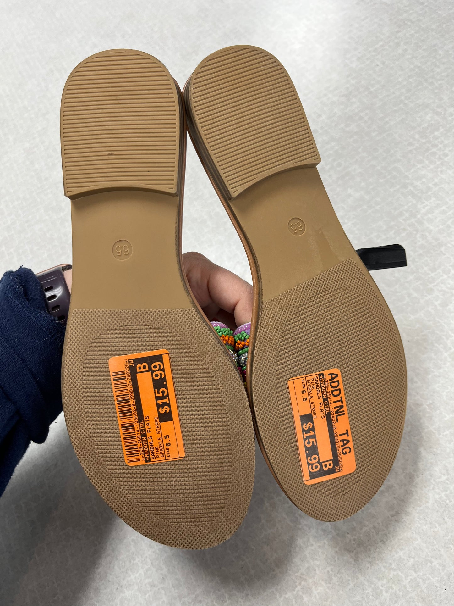 Sandals Flats By Madden Girl In Pink, Size:6.5