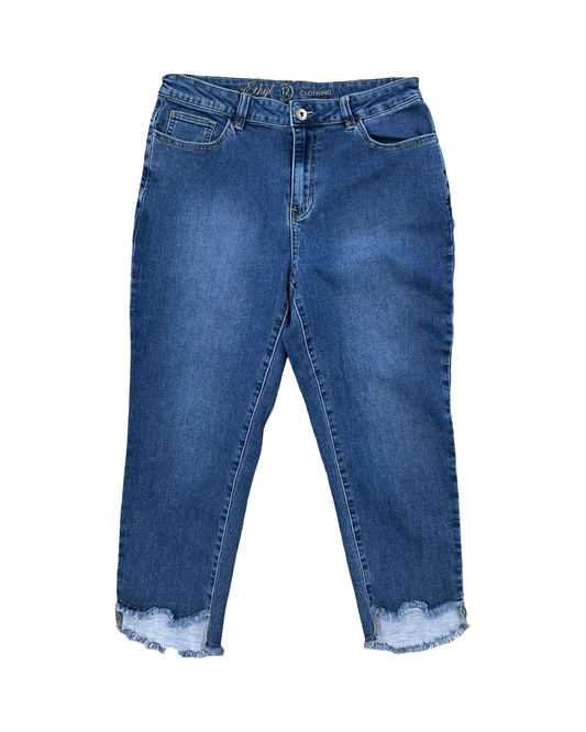 Jeans Cropped By Ethyl In Blue Denim, Size:12