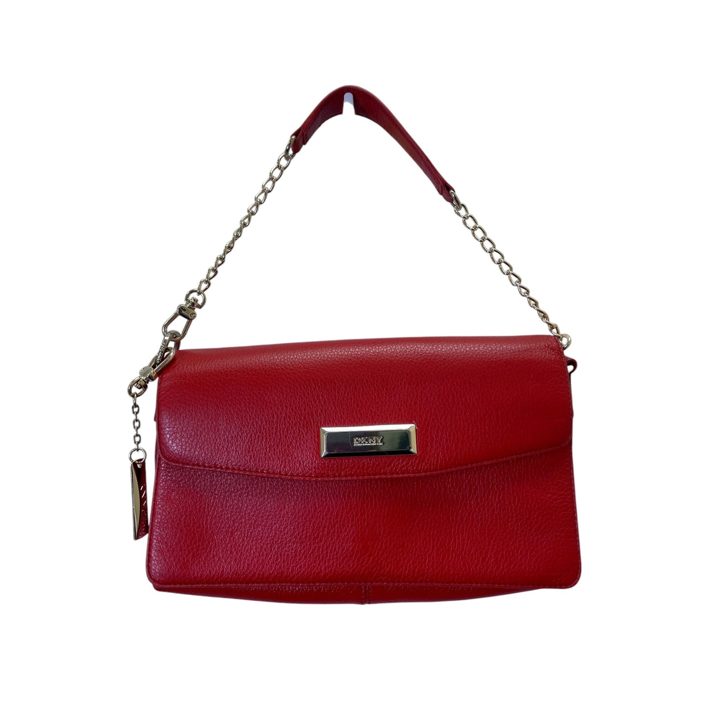 Handbag Leather By Dkny In Red, Size:Small