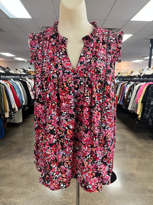 Top Sleeveless By Zac And Rachel In Floral Print, Size:L