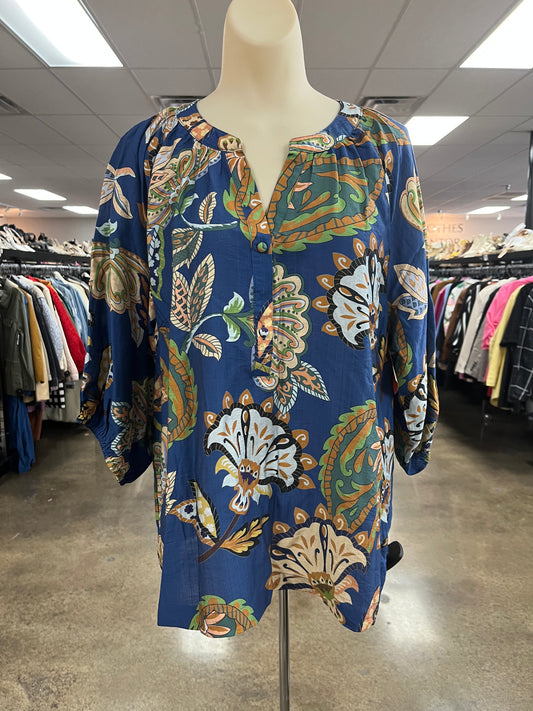 Top Ss By Umgee In Floral Print, Size:M