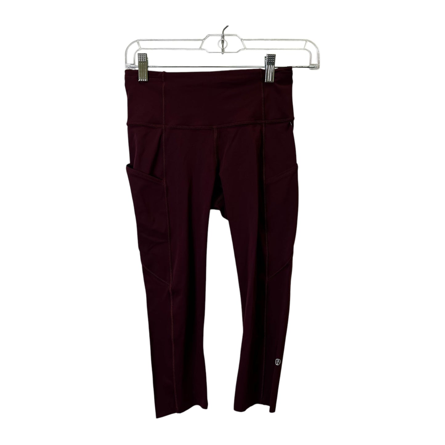 Athletic Capris By Lululemon In Maroon, Size:S