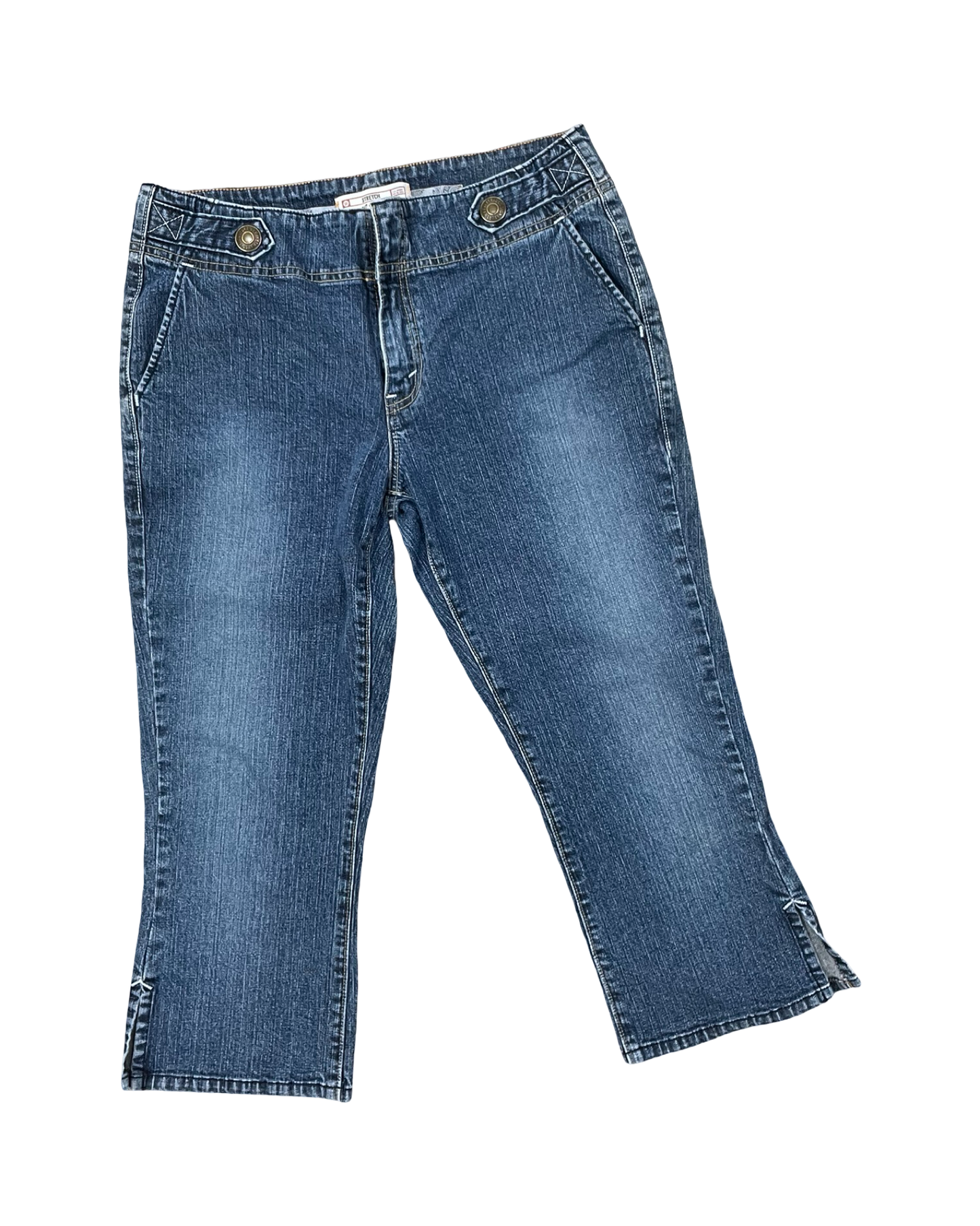 Jeans Cropped By Levis In Blue Denim, Size:10