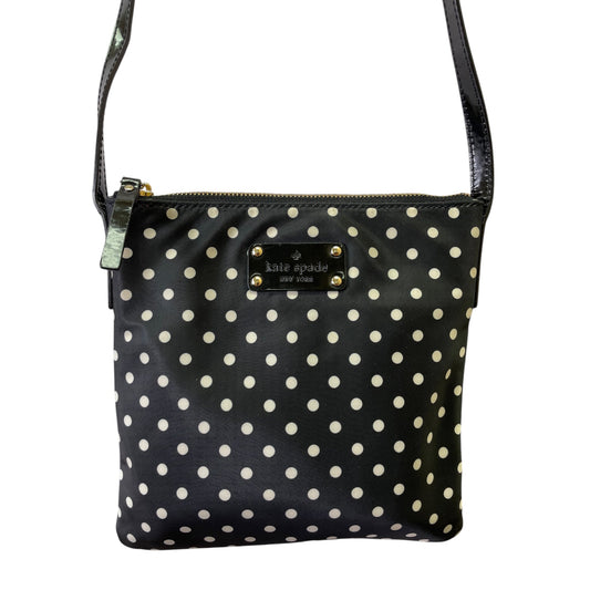 Crossbody Designer By Kate Spade In Black & White, Size:Medium