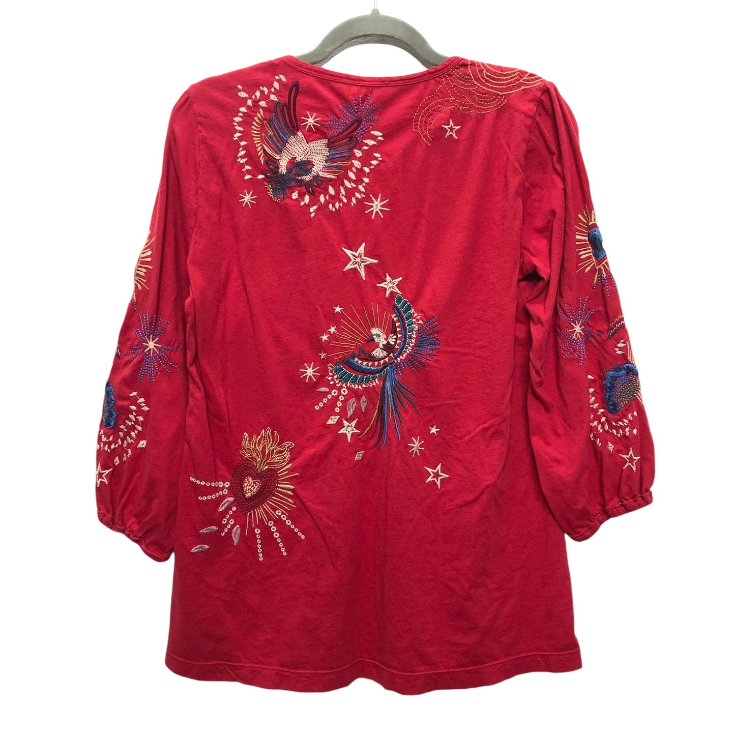 Top 3/4 Sleeve By Johnny Was In Red, Size:S